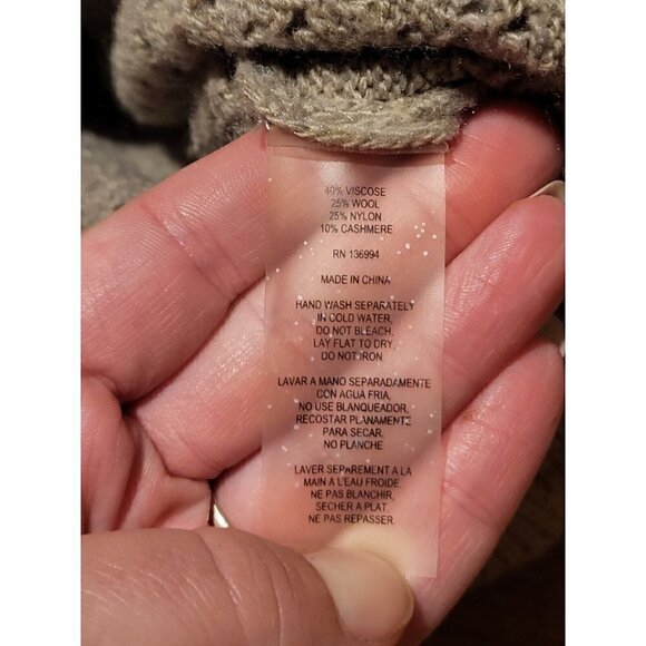 Sioni Size‎ M Beige Knit Wool Cashmere Blend - Picture 5 of 6